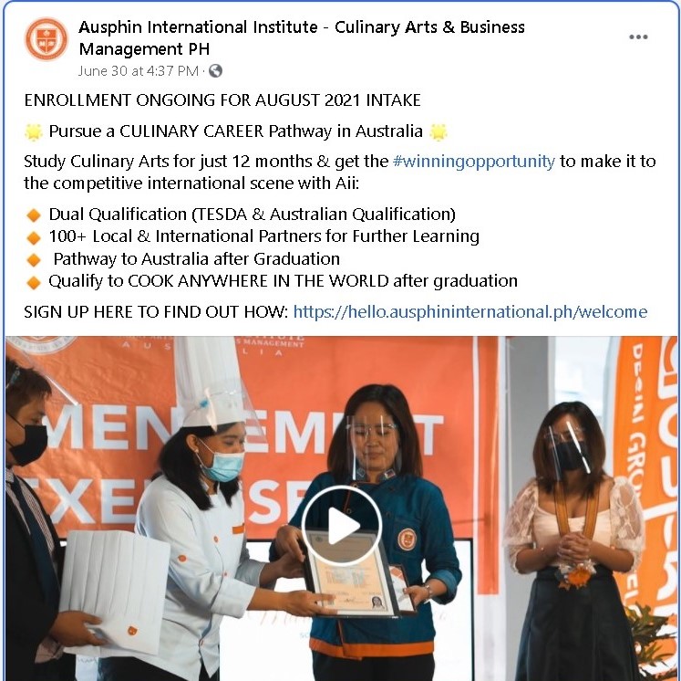 Baguio Ausphin International Institute - Culinary Arts & Business Management PH 2021 Baguio Ausphin International Institute - Culinary Arts & Business Management PH 2021